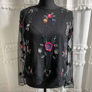 NWT Mango Suit Embroidered Top